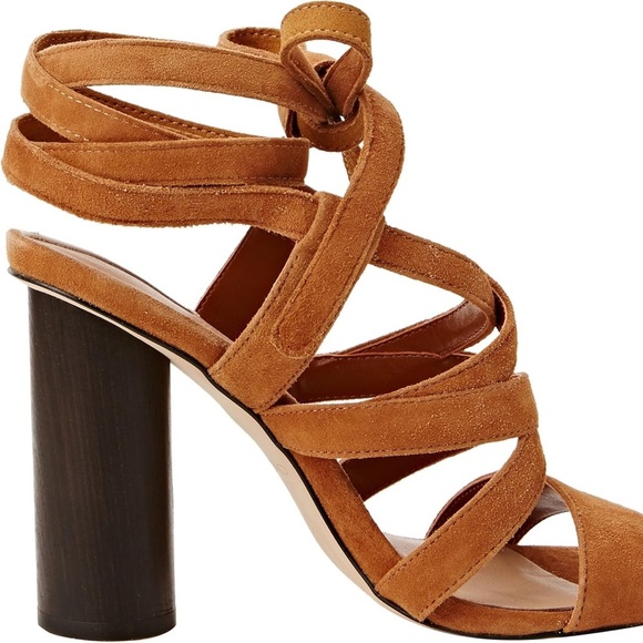 Aldo camel brown suede strappy lace up Exerila block heel sandals - size 10 - Picture 2 of 8